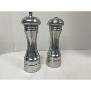 Olde Thompson Salt and‎ Pepper Shaker Set Silver Chrome Made in USA 8 Inch